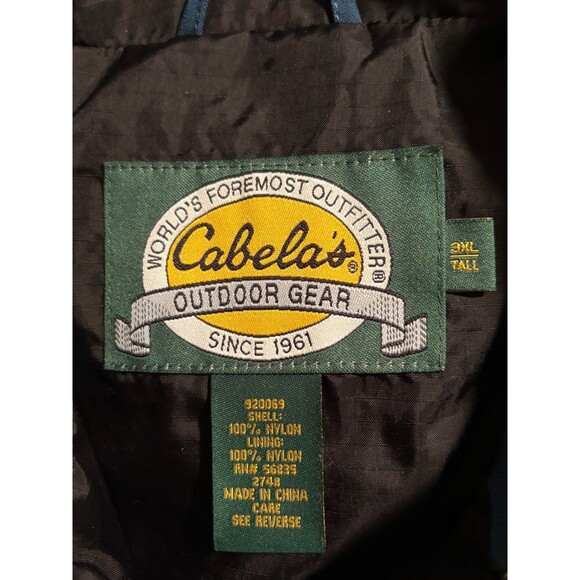 Cabelas Gore Tex Hooded Jacket Mens 3XL Tall Fishing Blue Guidewear Waterproof - Picture 3 of 10